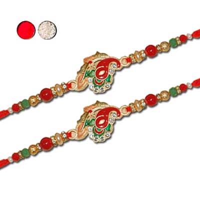 "Zardosi Rakhi - ZR-5510 A- Code 048 (2 RAKHIS) - Click here to View more details about this Product